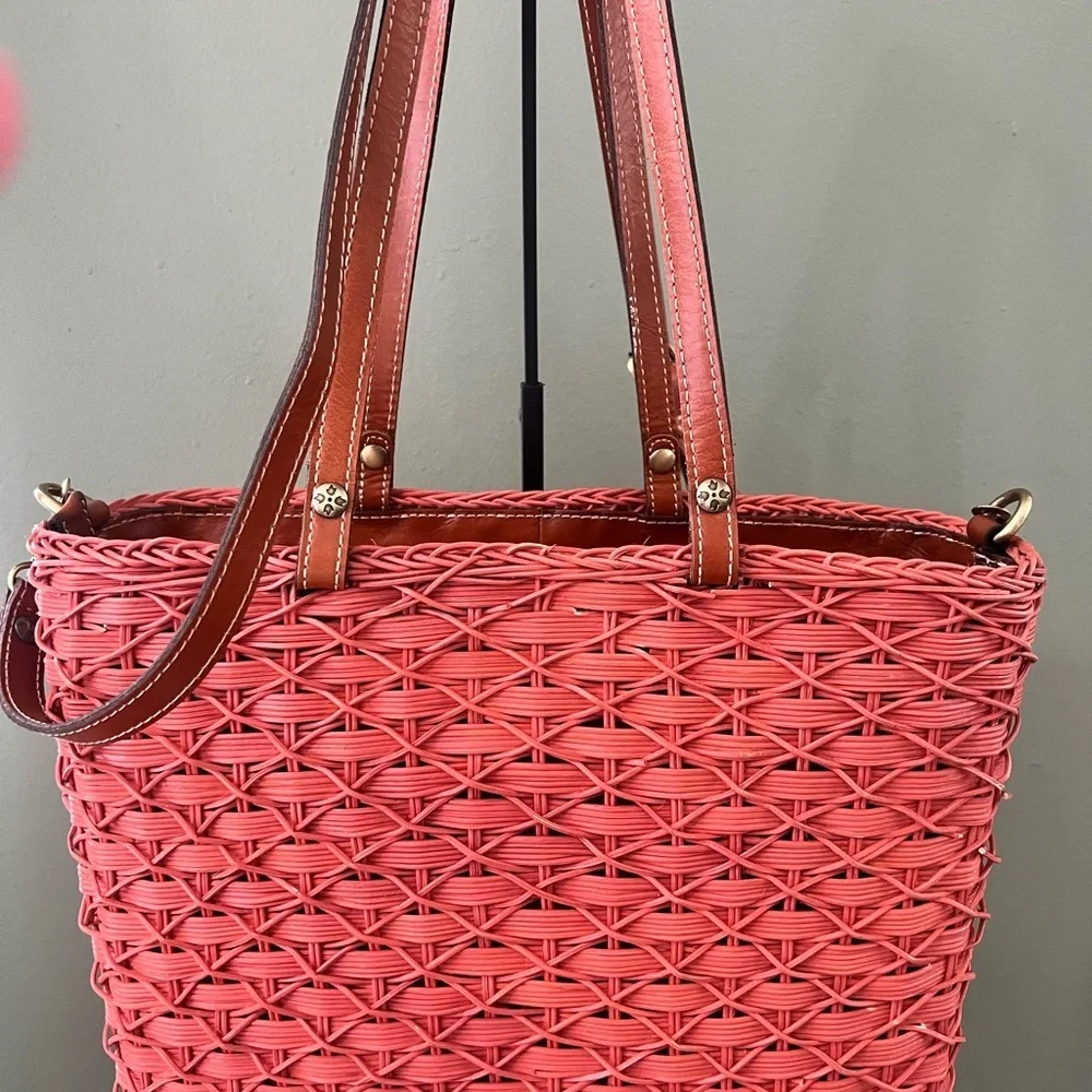 Patricia Nash Coral Woven Tote Bag